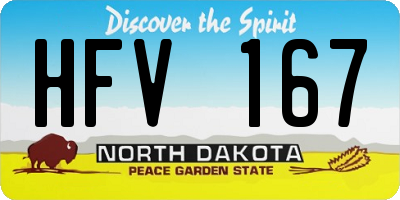 ND license plate HFV167