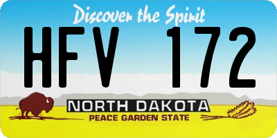 ND license plate HFV172