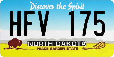 ND license plate HFV175