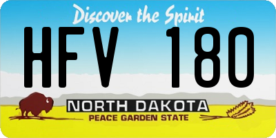 ND license plate HFV180