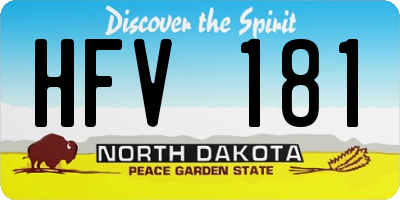 ND license plate HFV181