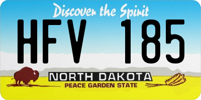 ND license plate HFV185