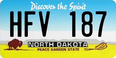 ND license plate HFV187