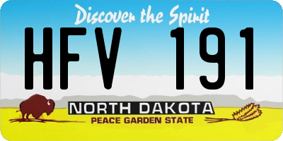 ND license plate HFV191