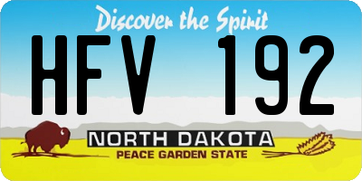 ND license plate HFV192