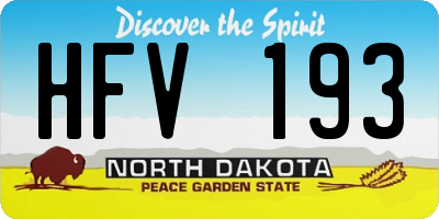 ND license plate HFV193