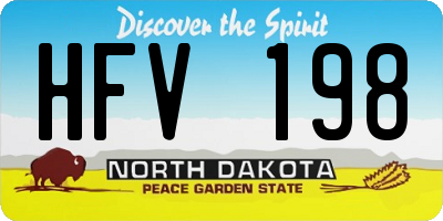 ND license plate HFV198