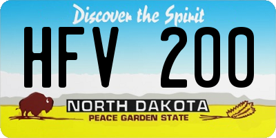 ND license plate HFV200