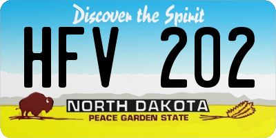 ND license plate HFV202