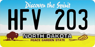 ND license plate HFV203