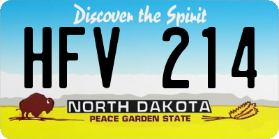 ND license plate HFV214
