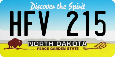 ND license plate HFV215