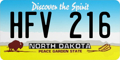 ND license plate HFV216