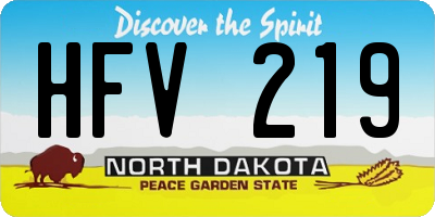 ND license plate HFV219