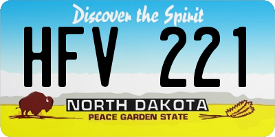 ND license plate HFV221