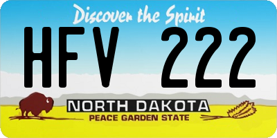 ND license plate HFV222