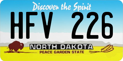 ND license plate HFV226