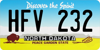 ND license plate HFV232