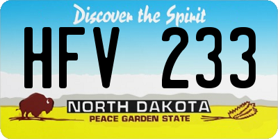 ND license plate HFV233