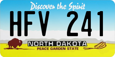 ND license plate HFV241