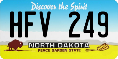 ND license plate HFV249