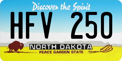 ND license plate HFV250