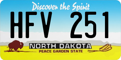 ND license plate HFV251