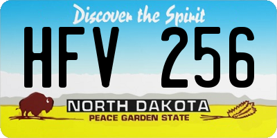 ND license plate HFV256