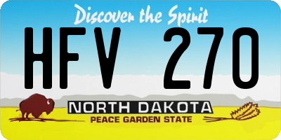 ND license plate HFV270