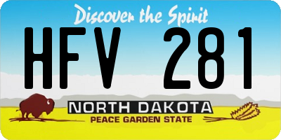 ND license plate HFV281