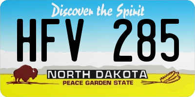 ND license plate HFV285