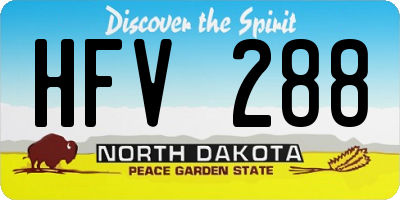 ND license plate HFV288