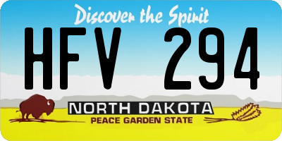 ND license plate HFV294