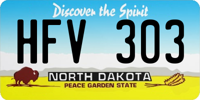 ND license plate HFV303