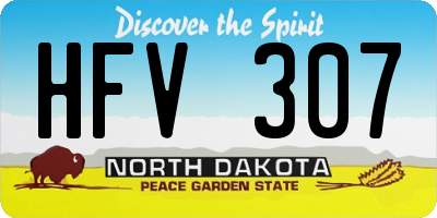 ND license plate HFV307