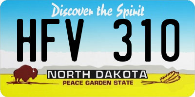 ND license plate HFV310