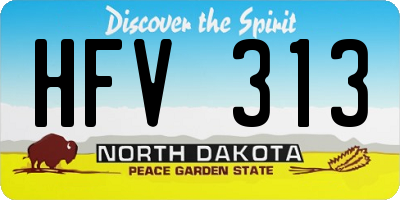 ND license plate HFV313