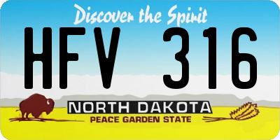 ND license plate HFV316