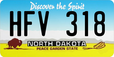 ND license plate HFV318