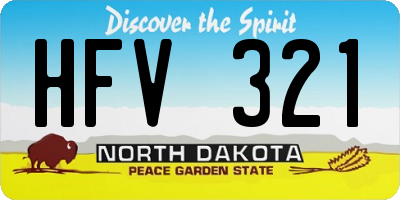 ND license plate HFV321