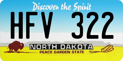 ND license plate HFV322