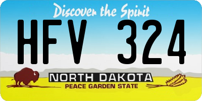 ND license plate HFV324