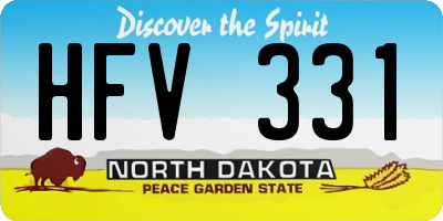 ND license plate HFV331