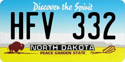 ND license plate HFV332