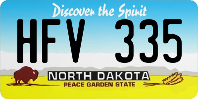 ND license plate HFV335
