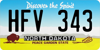 ND license plate HFV343