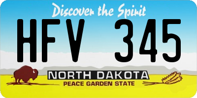 ND license plate HFV345