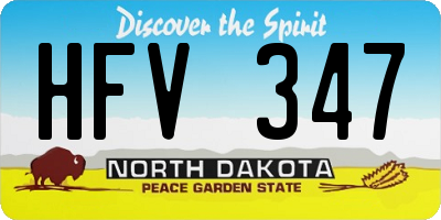 ND license plate HFV347