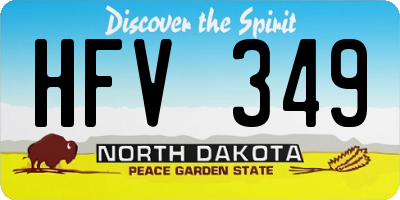 ND license plate HFV349