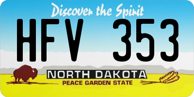 ND license plate HFV353